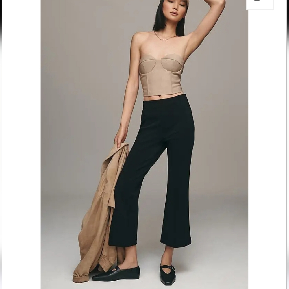 NWT Anthropologie The Margot Kick Flare Crop Pants by Maeve Black SP
